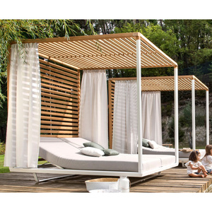 Cama de Día para Piscina, Impermeable, de Lujo, para <span class=keywords><strong>Hotel</strong></span>, Jardín, Playa, con Cortina, de Aluminio, para Exteriores, con Toldo - Product Image 4