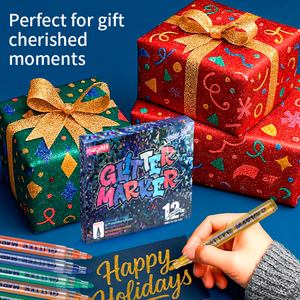 <span class=keywords><strong>Pennarelli</strong></span> <span class=keywords><strong>Glitter</strong></span> Multiuso OEM <span class=keywords><strong>con</strong></span> Inchiostro Glitterato Fluido 1-6mm, Kit Penne <span class=keywords><strong>Glitter</strong></span> Resistenti all'Usura <span class=keywords><strong>con</strong></span> Punta in Fibra per Superfici Multiple - Product Image 3