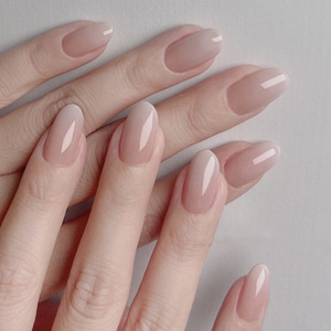 <span class=keywords><strong>Uñas</strong></span> Postizas Color <span class=keywords><strong>Rosa</strong></span> Nude, Cortas/Medias, Forma Almendrada, Adhesivas, para Chicas y Mujeres - Product Image 4