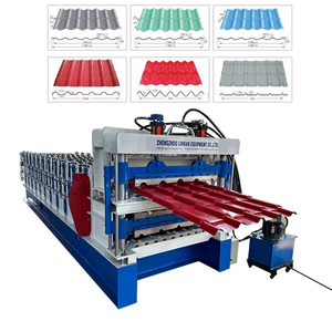LINRAN PLC 제어 모터 고정밀 골판지 지붕 3 개의 프로파일 3 층 시트 벽 패널 유약 타일 롤 성형 - Product Image 1