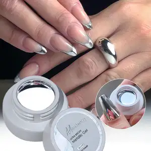 Mirror Nail Glitter Powder Silver Metallic Effect Pigment UV Gel Polish Chrome Flakes Dust Manicure Decoration