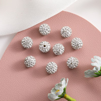 Perles en verre strass de 10 mm, en polymère, style boule disco, 6 rangées, de bonne qualité, pour la fabrication de bijoux