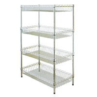 Étagères de supermarché en métal chromé à paniers profonds, table de promotion, présentoirs métalliques pour magasin