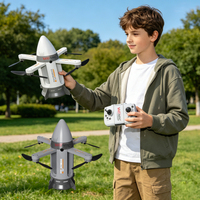 WGNRC CZ31 Jouets volants sans balais Star Ship, Fusée RC pliable, Voiture RC acrobatique, Jouets fusée spatiale RC avec fonction de pulvérisation
