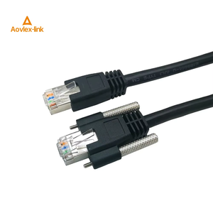 Câble de vision industrielle haute vitesse, caméra industrielle, <span class=keywords><strong>Ethernet</strong></span> Cat6A, réseau S/FTP RJ45 8P avec vis de verrouillage, câble GigE - Product Image 1