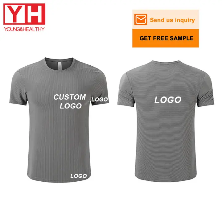 Custom Sportswear Man Shirt Custom Logo Gym T Shirt Dryfit Fitness Men Compression Tshirt EU Size Polyester Blank Sport T-shirt