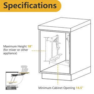 Nuevo diseño: Soporte asistente <span class=keywords><strong>para</strong></span> electrodomésticos bajo cajón, bisagra elevadora <span class=keywords><strong>para</strong></span> accesorios de cocina, mezcladores y almacenamiento. - Product Image 5