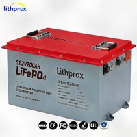 Batería de Ciclo Profundo LiFePO4 51.2V 200AH 10KW Grado A Marina RS485 BMS Inteligente Terminal M8 6000 Ciclos CE RoHS IP67 Servicio OEM ODM