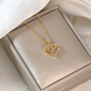 Colliers Pendentifs en Gros Plaqué Or 18K avec Zircon Cubique pour Femmes – Collier Chaîne en Cristal Cœur, Lune, Cygne, Papillon, Amour – Bijoux - Product Image 2