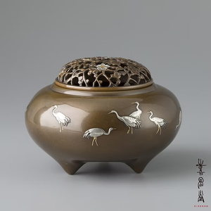 Quemador de Incienso Japonés Kisendo Senbazuru, Aromático y de Lujo, Koro de Cobre al por Mayor, Decoración Dorada y Plateada, Arte, Regalo Premium - Product Image 3
