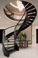 Kit d'escalier en spirale circulaire préfabriqué, gain de place, design décoratif, extérieur, couleur blanche, en acier