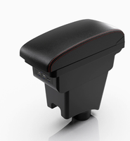 DAIAO 2026 Boîte de rangement rotative de luxe en cuir noir avec porte-gobelet et chargeur USB pour Renault Logan/Sandero 1