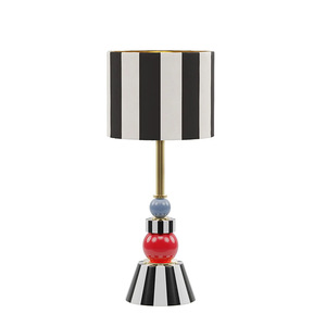 Isabel Black And White Striped Table <b>Lamp</b> Led Light E27 <b>Switch</b> Control Living Room Bedroom Decorative <b>Lamp</b> - Product Image 3