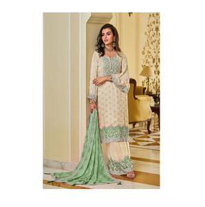 Traje Salwar Kameez bordado de Chinon pesado para mujer, ropa de fiesta elegante disponible a un precio asequible de proveedor indio - Product Image 1