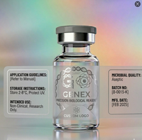Étiquette personnalisée en vinyle holographique pour flacon de peptide, pour flacon en verre de 5 ml et 10 ml, utilisation en laboratoire de recherche