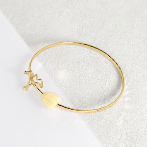 Brazalete de latón de oro de 18 quilates paraíso pájaro cuentas de jazmín personalizadas brazalete Hawaiano - Product Image 5