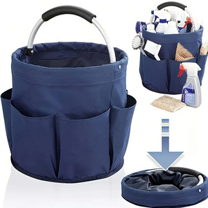 Professional 17L Foldable Fabric Cleaning Caddy Tote with Reinforced Handles Picnic/Outdoor Multi-Use Organizer <strong>Storage</strong> <strong>Basket</strong> - Product Image 1