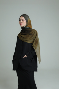 控えめなブランドの女性用オンブレプリントモダールヒジャブスカーフ70x180cm通気性のあるプリント織りヒジャブショール（カスタムロゴ付き） - Product Image 3