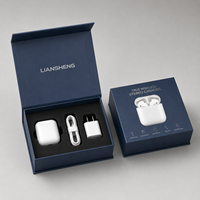 Boîte en papier rigide de luxe écologique, biodégradable, en matériaux recyclés, avec logo imprimé personnalisé, kit de chargeur d'écouteurs électroniques