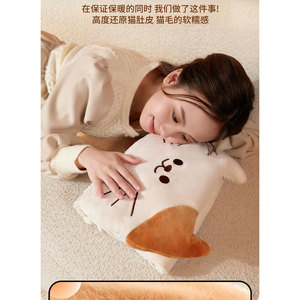 เครื่องอุ่นมือรูปแมว ชาร์จ USB ได้ ปรับอุณหภูมิได้ วัสดุโพลีเอสเตอร์ P24 สำหรับใช้ในครัวเรือน - Product Image 4