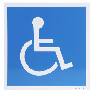Señal para Personas con Discapacidad Azul y Blanca 21x21 cm. - Product Image 1