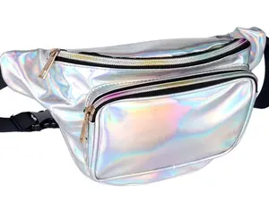 Pochetes para mulheres, bolsas holográficas, rave pvc à prova d'água reflexivo