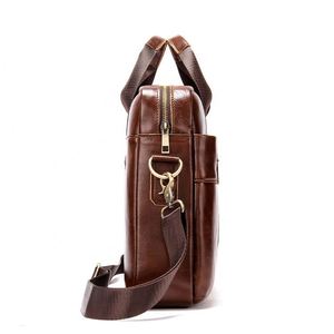 Sacs à main de luxe prêts à être expédiés, sacs messager vintage en cuir véritable marron foncé et noir, porte-documents pour homme - Product Image 6