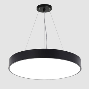 Nhà Máy Bán buôn kim loại màu đen vòng tròn Led vòng ánh sáng mặt dây chuyền cho trò chơi hội trường điều khiển từ xa và điều chỉnh chiều cao tính năng - Product Image 1