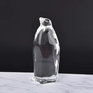 Pujiang מכירה לוהטת k9 גדול גודל 3d זכוכית קריסטל פינגווינים מותאם אישית diy קריסטל בעלי החיים מלאכת לעיצוב בית