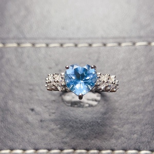 Màu xanh Topaz nhẫn với 14k vàng mạ 925 Bạc bán buôn đá quý trang sức cho phụ nữ cho đám cưới và các bên - Product Image 6