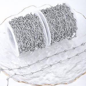 Chaîne de collier marin en acier inoxydable vintage <span class=keywords><strong>à</strong></span> coupe <span class=keywords><strong>diamant</strong></span> plate, capuchons de perles pour la fabrication de bijoux, bracelet, cheville, accessoire en vrac - Product Image 3