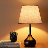 Lampe LED tactile à intensité variable en tissu de lin, forme gourde, beige, style moderne et minimaliste, exclusive transfrontalière, pour bureau, chambre et chevet