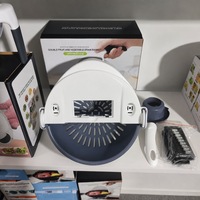 Keukenhulpjes Fruit Groente Gereedschap 9-in-1 Multifunctionele Groentesnijder Rasp Handbeschermer Groenterasp met Afdruipbak