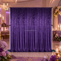 Uvenue Panneau de rideau de fond en velours froissé de luxe pour la décoration de réceptions de mariage, banquets, scènes, galas et événements