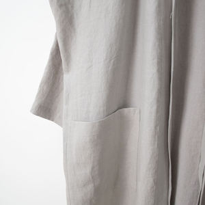 Peignoir de bain personnalisé unisexe 100 pur lin gris à manches longues hôtel Peignoir ensemble pour <span class=keywords><strong>femme</strong></span> - Product Image 5