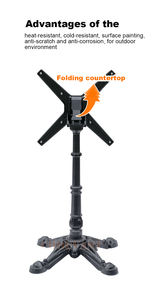 3 أرجل قاعدة طاولة من الحديد الزهر الفرنسي بيسترو أسود معدني حديث طاولة مركزية أثاث الساق الحلي لغرفة المعيشة وغرفة الطعام - Product Image 3