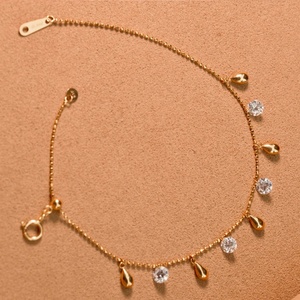 Xinfly 18K <b>Solid</b> <b>Gold</b> Lab Grown Diamond Bead <b>Bracelet</b> Crushed Ice Floating Diamond <b>Bracelet</b> Bespoke Stackable for Women - Product Image 4