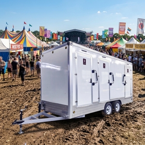 Remolque de inodoro móvil para exteriores de estilo europeo de lujo, <span class=keywords><strong>caravana</strong></span> vendida en fábrica para baño público para parques, panel sándwich hecho - Product Image 1