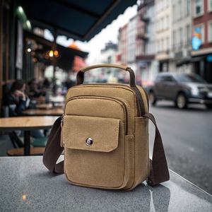 ZUOLUNDUO Hot Sale Small Portable Durable Canvas Men's Messenger <strong>Shoulder</strong> <strong>Bag</strong> Fashionable Vintage Logo for <strong>Mobile</strong> <strong>Phone</strong> Summer - Product Image 1