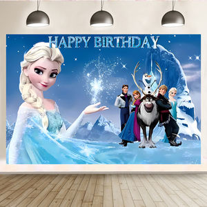 Tema congelato Elsa principessa sfondo sfondo sfondo ragazza congelata sfondo decorazioni festa di buon compleanno forniture - Product Image 3