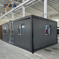 Casa Modular Prefabricada Económica ZYBOX de Techo Plano de 20 pies, Casa Contenedor Expandible de Lujo de 40 pies con Baño para los Mercados de EE. UU. y Australia
