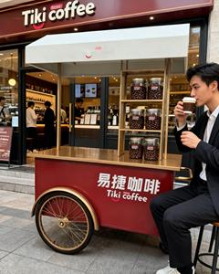 ขาตั้งจัดแสดงกาแฟแบบเม็ดสีสำหรับกลางแจ้งดีไซน์คลาสสิก, แท่นวางกาแฟและแผงขายขนมปัง - Product Image 3