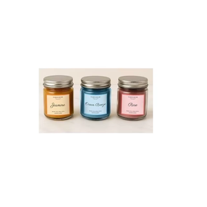 Wholesale Glass Jar Soy Wax <b>Candle</b> <b>Gift</b> <b>Set</b> with Aluminium Lids Custom Fragrance for Home Decor Corporate <b>Gift</b> Collection - Product Image 3