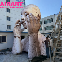 Statue Gonflable Géante en Forme de Buste Humain avec Mains, Idéale pour la Décoration de Galeries, Musées et Festivals
