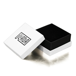 Boîte d'emballage en carton rigide noir de luxe personnalisée en gros avec logo sur le couvercle et la base pour bijoux - Product Image 3