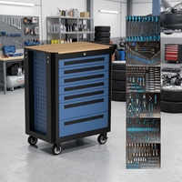 Prix compétitif pour un chariot à outils en métal avec 7 tiroirs, armoire à outils, chariot à outils roulant avec ensemble d'outils