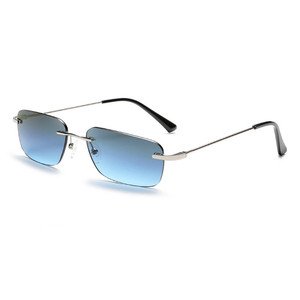 Custom Logo 2026 Vintage <b>Men</b> Women Rimless <b>Square</b> Sun Glasses UV400 Stainless Steel Small Frame <b>Sunglasses</b> - Product Image 1