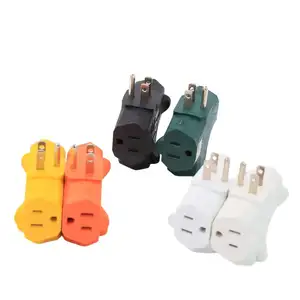 1875W 125V 15A T Shaped 3 Way Grounded Wall Tap Heavy Duty Outlet