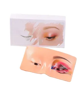 Etiqueta privada reutilizável 5d, de silicone para sobrancelhas, maquiagem, placa para rosto, maquiagem dos olhos, prática facial