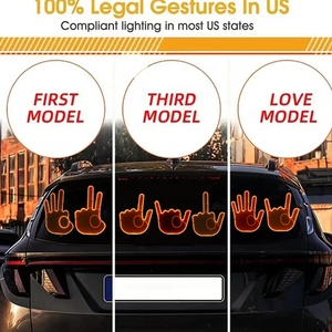 Vente chaude voiture lumières décoration moyen drôle voiture doigt <span class=keywords><strong>lumière</strong></span> avec télécommande amusant geste Led main Signal voiture - Product Image 3